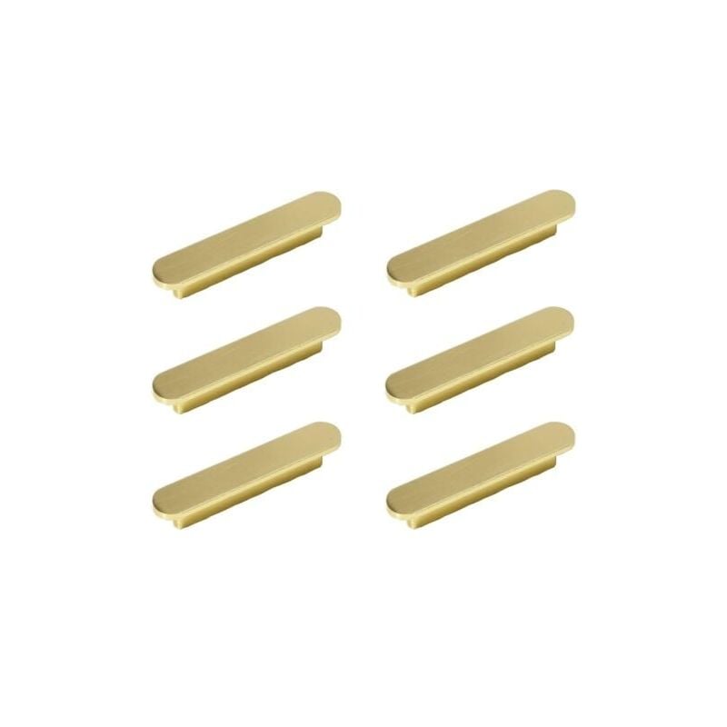 Set of 6 Gold Handles Kitchen Furniture Handle Brushed Brass Gold Center Distance 96mm-cupboard handles Furniture Handle - Lablanc