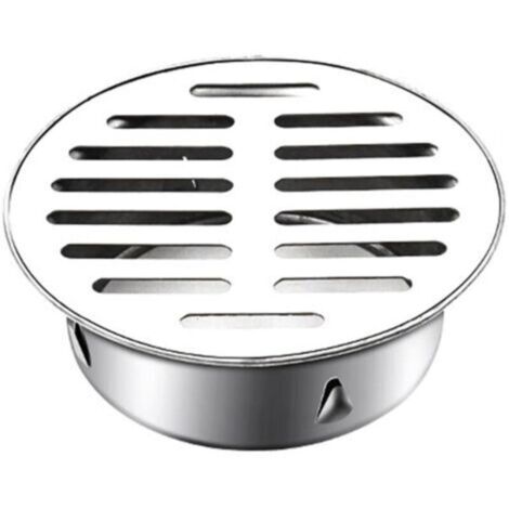 LaBlanc - Siphon de Sol en Acier Inoxydable Rond Siphon de Sol Anti-Blocage pour Balcon, Couvercle de Siphon de Sol(110mm Bouche Plate)