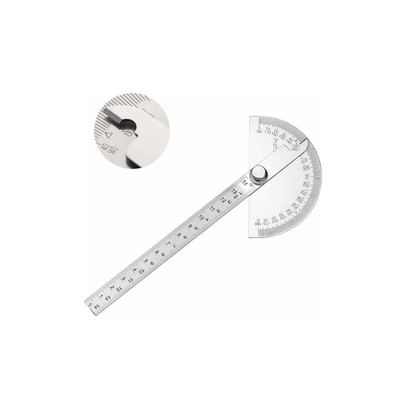 Stainless Steel Protractor 0-180° Angle Gauge Arm Measuring Ruler Engineer Tool Protractor with 140mm Ruler, Universal Angle Ruler for Painting