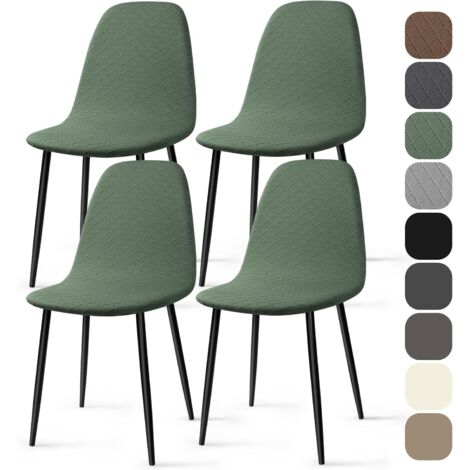 LaBlanc - Stuhlhussen für Esszimmerstühle im skandinavischen Stil, 4 Stück, moderner Jacquard-Stretch-Stuhlbezug, Stuhlhusse für Wohnzimmer, Küche, Hoteldekoration (grün, 4 Stück)