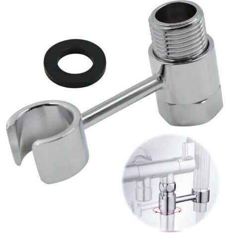 LaBlanc - Supporto per soffione doccia - Attacco da 20 mm, dado universale regolabile a 360°, soffione doccia da bagno a parete, doccetta sostituibile, non richiede foratura, ottone cromato