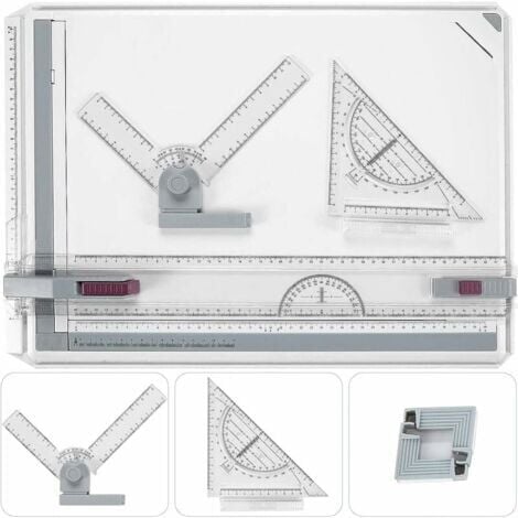 LaBlanc-Table à dessin A3 - Métrique 51 x 36,5 cm - Table à dessin d'architecte à mouvement parallèle et angle réglable