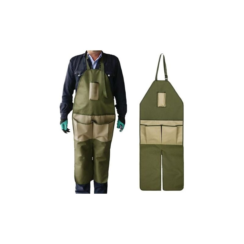 LaBlanc - Tablier Long de Jardinier avec Protection des Jambes, Tablier de Travail Avec Plusieurs Poches à Outils Idéal Pour Jardinage, Bricolage,