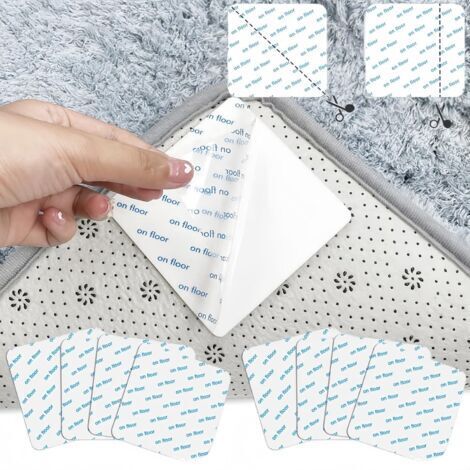 LaBlanc - Tappetini antiscivolo, 8 pezzi lavabili e riutilizzabili, divisibili in 16 triangoli e 32 rettangoli, in PU impermeabile, forte assorbimento, indeformabili.