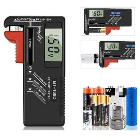 LaBlanc - Testeur de Piles numérique,Testeur de Piles Universel,Batterie Testeur,pour AA, AAA, C, D, PP3, 9V, 1.5V, Piles Bouton - Fonctionne sans Pile