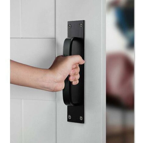 LaBlanc - Tirador para puerta corrediza, tirador para armario, tirador decorativo, para puertas pesadas, puertas exteriores, puertas interiores, puertas de garaje y armarios (negro)