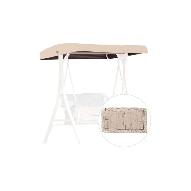 Toile de Rechange pour Balancelle,191x120x23cm Housse de Rechange 3 Places, Toit Balancelle de Jardin, Impermeable Couverture Auvent pour Jardins