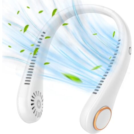 ROSEMARY LaBlanc – Tragbarer Mini-Halsventilator, leise, freihändig, blattlos, 360° verstellbar, 3 Geschwindigkeiten für Aktivitäten im Innen- und Außenbereich