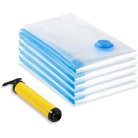 LaBlanc – Vakuumierbeutel, 5er-Pack (60 x 80 cm), wiederverwendbare Kleidersäcke, Vakuumbeutel zur Aufbewahrung von Bettdecken mit Handpumpe