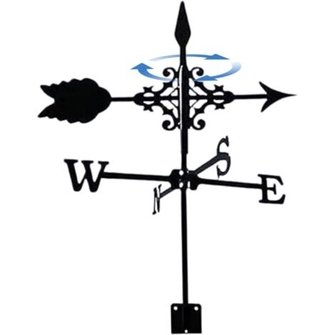 LaBlanc - Veleta para jardín, indicadores de dirección del viento de metal con adorno de flecha, veletas, soporte de techo para patio, jardín, decoraciones de jardín, veletas para cobertizos de jardín