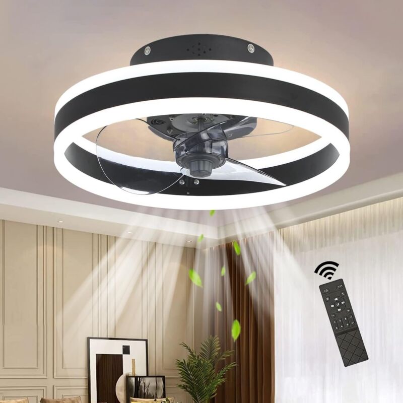 Lablanc - Ventilateur de Plafond avec Éclairage,Silencieux Ventilateur de Plafond avec Lumiere et Télécommande,6 Vitesses,Moderne à led Dimmable