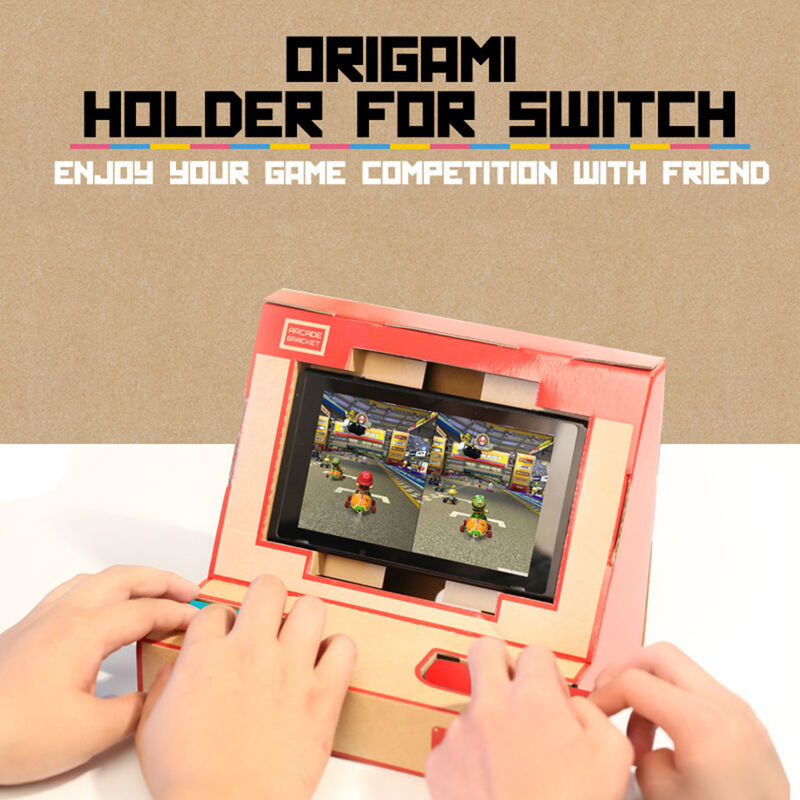 

LABO NS Switch Case DIY Cardboard Holder Arcade Bracket para Nintendo Switch, rojo