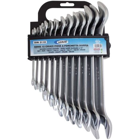 Labor 23854 Chiave Fissa, 12 Pezzi da 06 a 32 mm, Cromo Vanadio