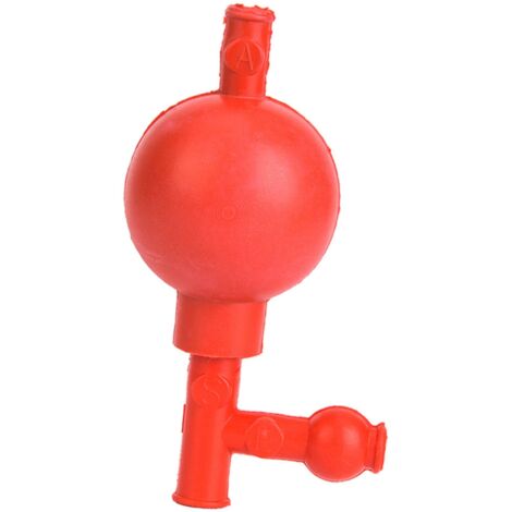 Labor-Gummiballon mit 3 Öffnungen, rot, für sichere quantitative Pipetten