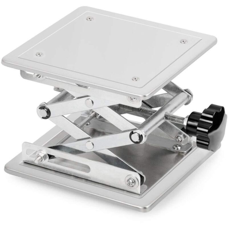 Table élévatrice de laboratoire, plateforme élévatrice, acier inoxydable, 200 x 200 mm, hauteur de levage réglable de 85 à 280 mm, charge maximale 15