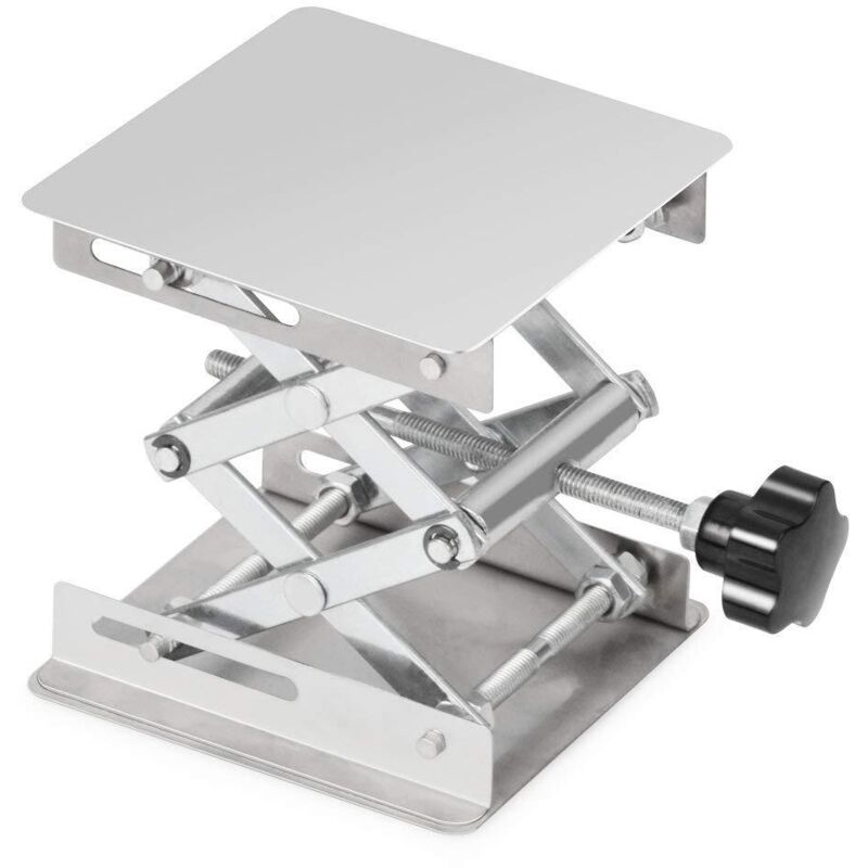 Table élévatrice de laboratoire, plateforme de laboratoire, acier inoxydable, 100 x 100 mm, hauteur de levage réglable de 45 à 150 mm, charge
