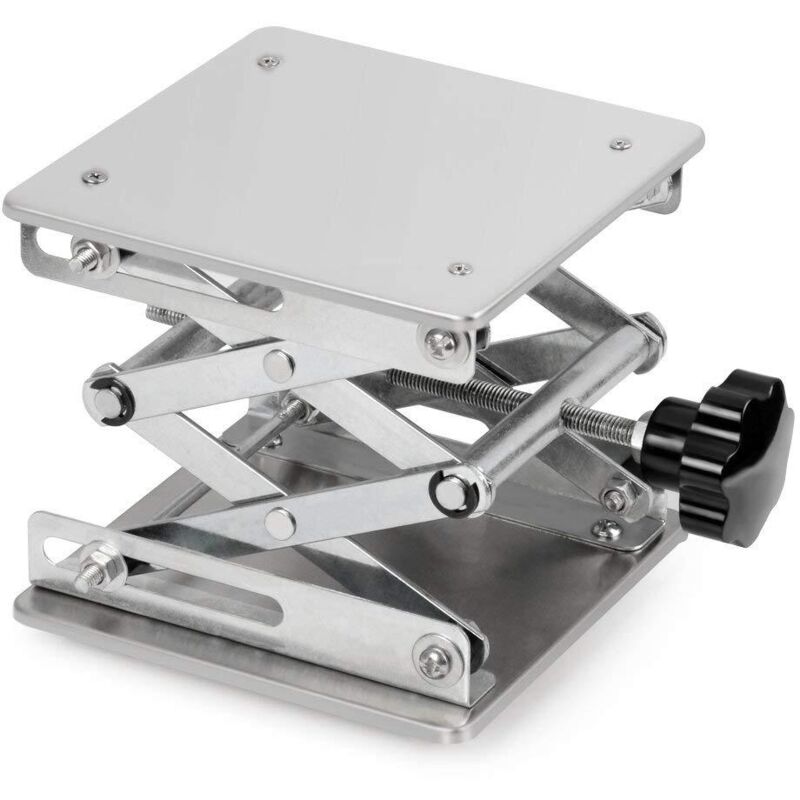 Table élévatrice de laboratoire, plateforme de laboratoire, acier inoxydable, 150 x 150 mm, hauteur de levage réglable de 75 à 260 mm, charge