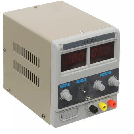Labornetzteil 0-15V 2A Regelbar DC Labornetzgerät Netzgerät Trafo Stabilisiert Digitalanzeige Labornetzteil Netzteil Strommessgeräte für Produktionslinientests, Elektrischer Wartung