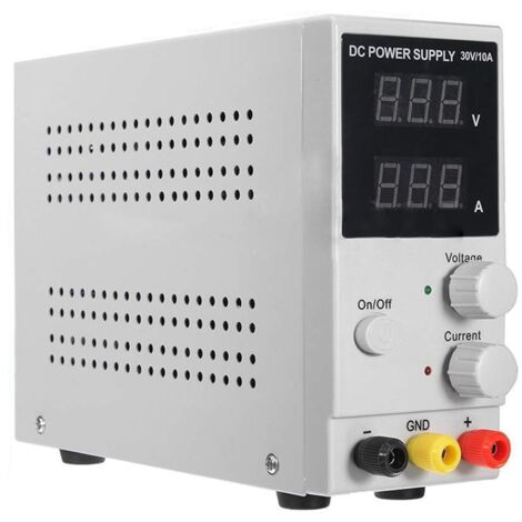 Labornetzteil, DC-Netzteil 0-30V 0-10A Einstellbares DC-Netzteil, Einstellbares Netzteil mit LED-Anzeige, Strommessgerät für Netzteil, Stabilisiertes Schaltnetzteil