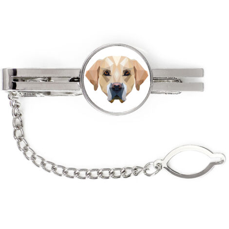 Labrador Retriever - pince à cravate géométrique avec photo et inscription Art-Dog