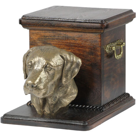 Labrador Retriever - un'urna per le ceneri del cane con una statuetta, un'urna elegante per un cane, un'urna unica con un busto di un cane di Art-Dog