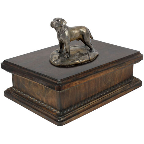 Labrador Retriever - un'urna per le ceneri del cane, un'urna classica con una statuetta, un'urna elegante con un cane di Art-Dog