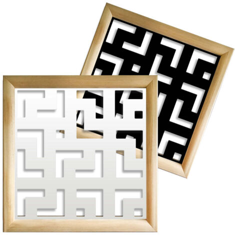 LABYRINTH L - Moduli Decorativi in Legno e PVC - Colore: bianco - Misura: 48x48 cm