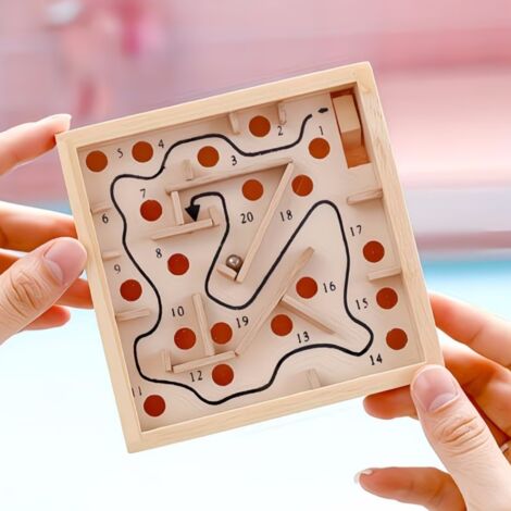Labyrinthe en Bois à Manivelle pour Développer la Coordination Mains-Cerveau et la Concentration.