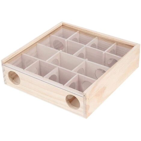 Labyrinthe pour hamster 2024, maison pour souris en bois naturel avec plexiglas, jouet interactif intelligent pour souris et hamster