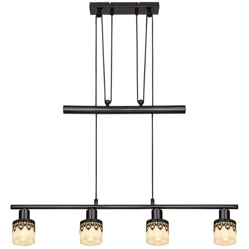 Image of Rabalux - Lacey lampada a sospensione E14 max 40W 4X nero, bianco, cromo