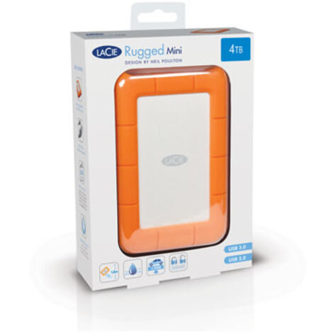 LaCie Rugged Mini disque dur externe 2000 Go Orange, Argent