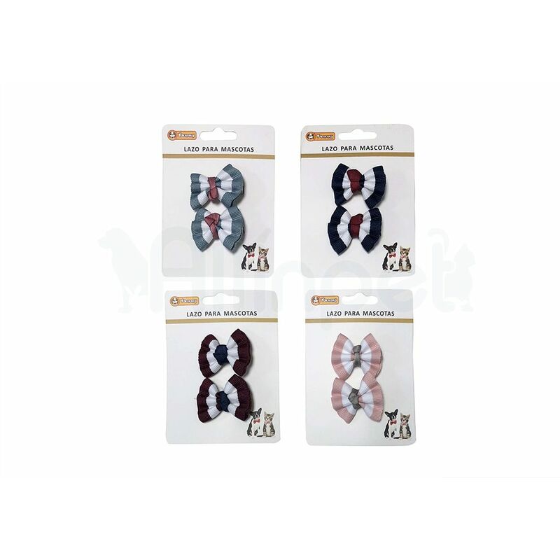 

Lacitos para Perro de Varios Colores, Set de 2 Piezas - Rosa, Blanco y Gris