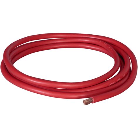 Lacme – Câble de démarrage 500A 25 mm² rouge – Câble professionnel pour démarrage rapide – Résistance à l'usure – Longueur 2m
