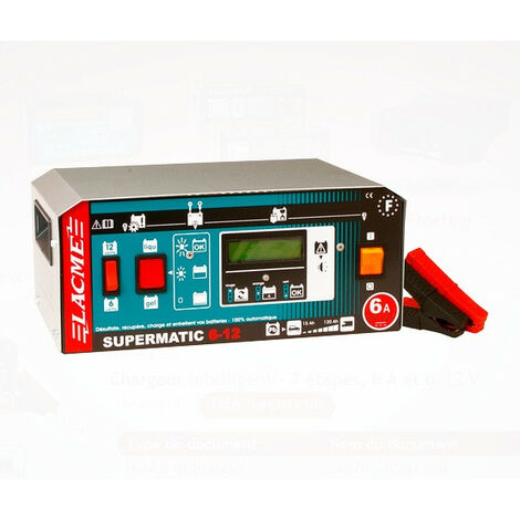 Lacme - Chargeur batterie intelligent 6A 6V / 12V - SUPERMATIC 6-12
