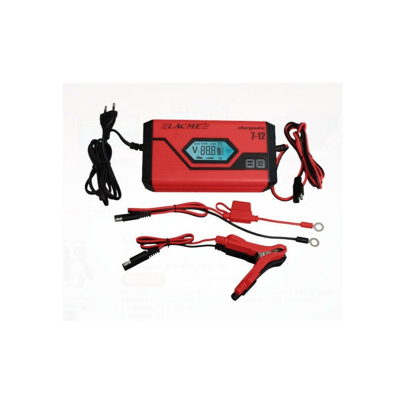 Chargeur automatique 7A 12V avec kit connexion - chargmatic 7-12 - Lacme