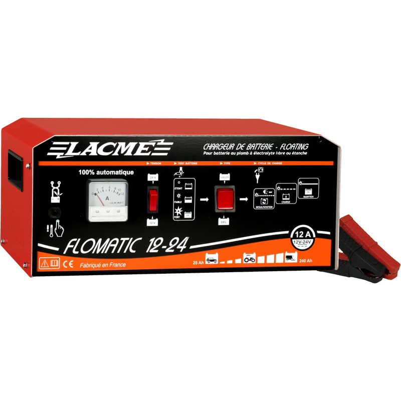 Lacme - Chargeur flomatic 12-24 floating batterie 12A 12V-24V