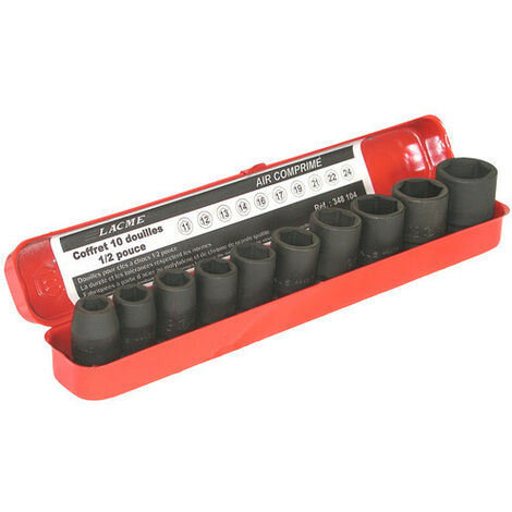Lacme - Coffret 10 douilles 1/2 pro/ind