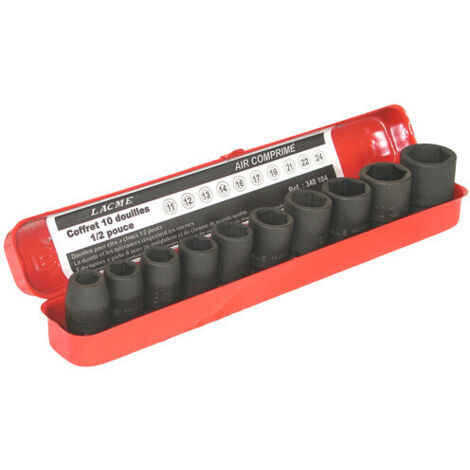 Lacme - Coffret 10 douilles 1/2 pro/ind