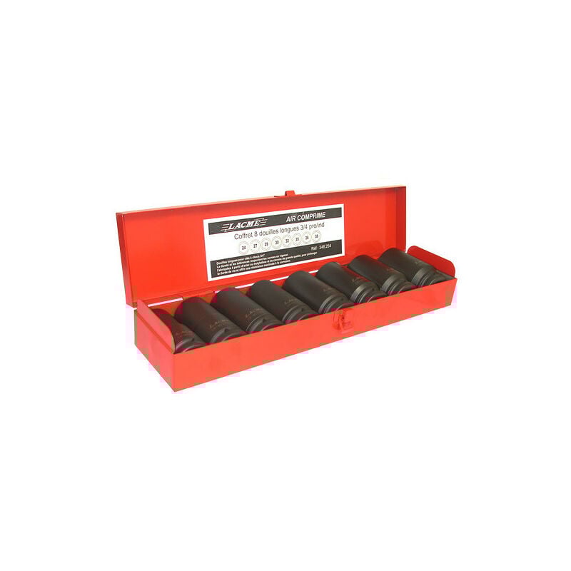 Coffret 8 douilles longues 3/4 pro/ind - Lacme