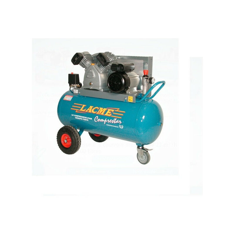 Compresseur à courroie 4CV Monophasé 23m3/h cuve 100L - 23V100M - Lacme