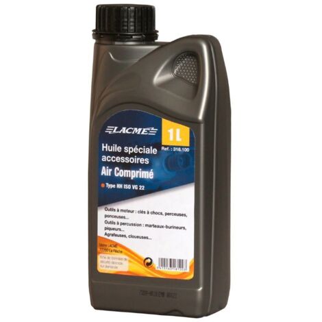 Lacme – Huile de coupe 1 L pour réducteurs et machines-outils – Compatible clés à chocs et perceuses – 318100