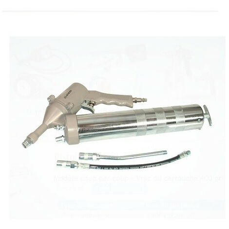 Lacme – Pistolet de graissage pneumatique 0,5 cm3/coup – Débit réglable – Compatible cartouches 400g – Conception ergonomique
