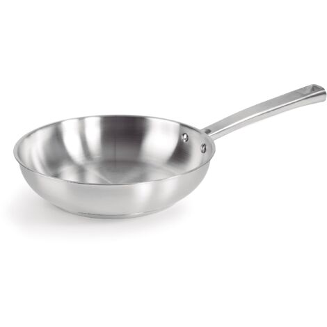 Lacor 45424 Foodie-Padella in Acciaio Inox 18/10, 24 cm, Lega, Grigio