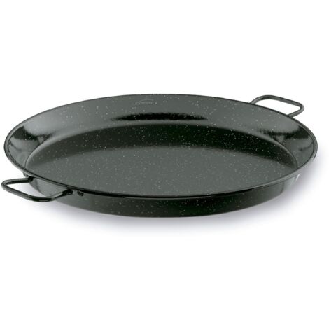 LACOR - 60182 - Padella per paella in ferro maltato, mini paella, ideale per presentare, servire e cucinare, coperchio con acciaio smaltato, Ø32 cm