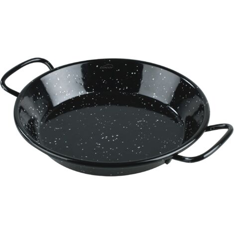 LACOR - 60184 - Padella per paella in ferro maltato, mini paella, ideale per presentare, servire e cucinare, coperchio con acciaio smaltato, Ø24 cm