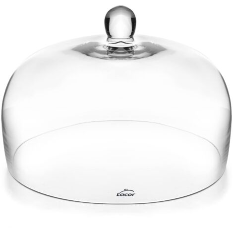 LACOR 61806 Campana Copri Piatti, Protegge, Ideale per conservare e Presentare Alimenti, Vetro borosilicato, Molto Resistente, Ø25, Altezza: 14 cm, Cristallo