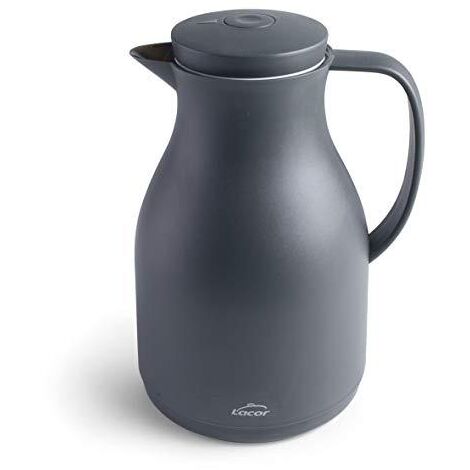 Lacor 62563 62563-Caraffa Termica priva di BPA con Doppia Parete e Strato all'Interno, Grigio Opaco, 1,00 l, Polipropilene Vetro Senza, 1'00 L