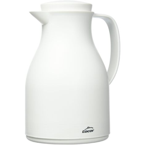 LACOR 62575 62575-Caraffa Termica Senza BPA con Doppia Parete e Strato all'Interno, Bianco Opaco, 1.00 L, Polipropilene Vetro (PP)