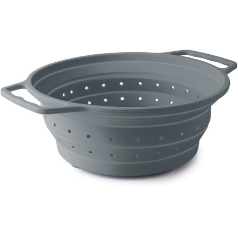 Lacor - 62884 - Scolapasta pieghevole, scolapasta da cucina, con manici, salvaspazio, multifunzione, lavabile in lavastoviglie, resistente e leggero, silicone, senza BPA, Ø20 cm