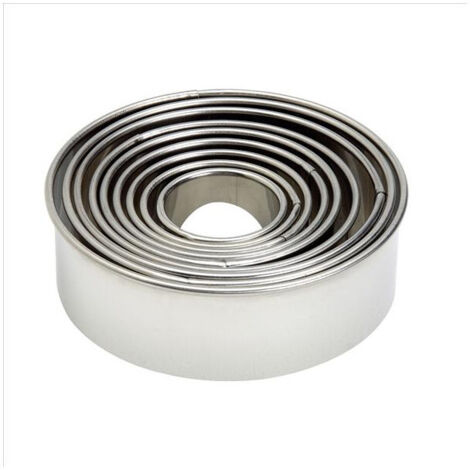 Lacor 68069, Confezione 9 tagliapasta rotondi lisci in acciaio inox
